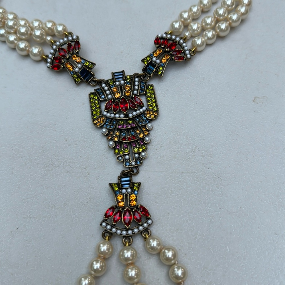 Heidi Daus Majestic Elegance cream Pearl multi strand necklace - show stopper! - Picture 17 of 17